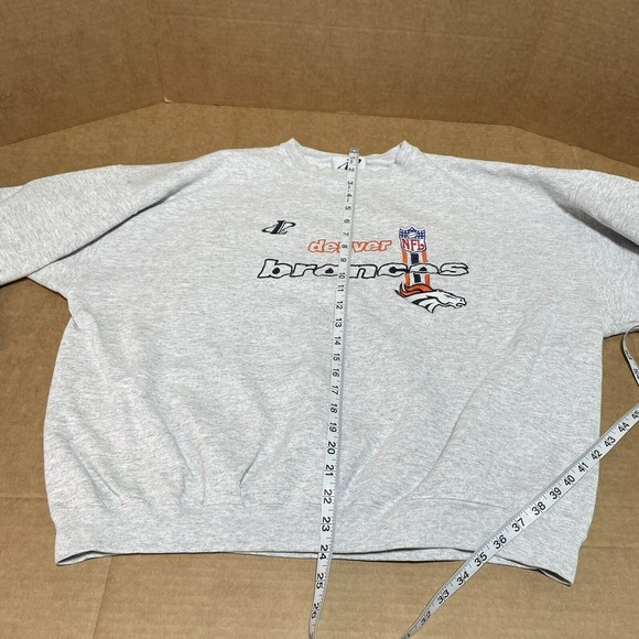 Vintage Denver Broncos Crewneck Sweatshirt, Grey, XL, Logoathletic, VTG - Picture 9 of 10